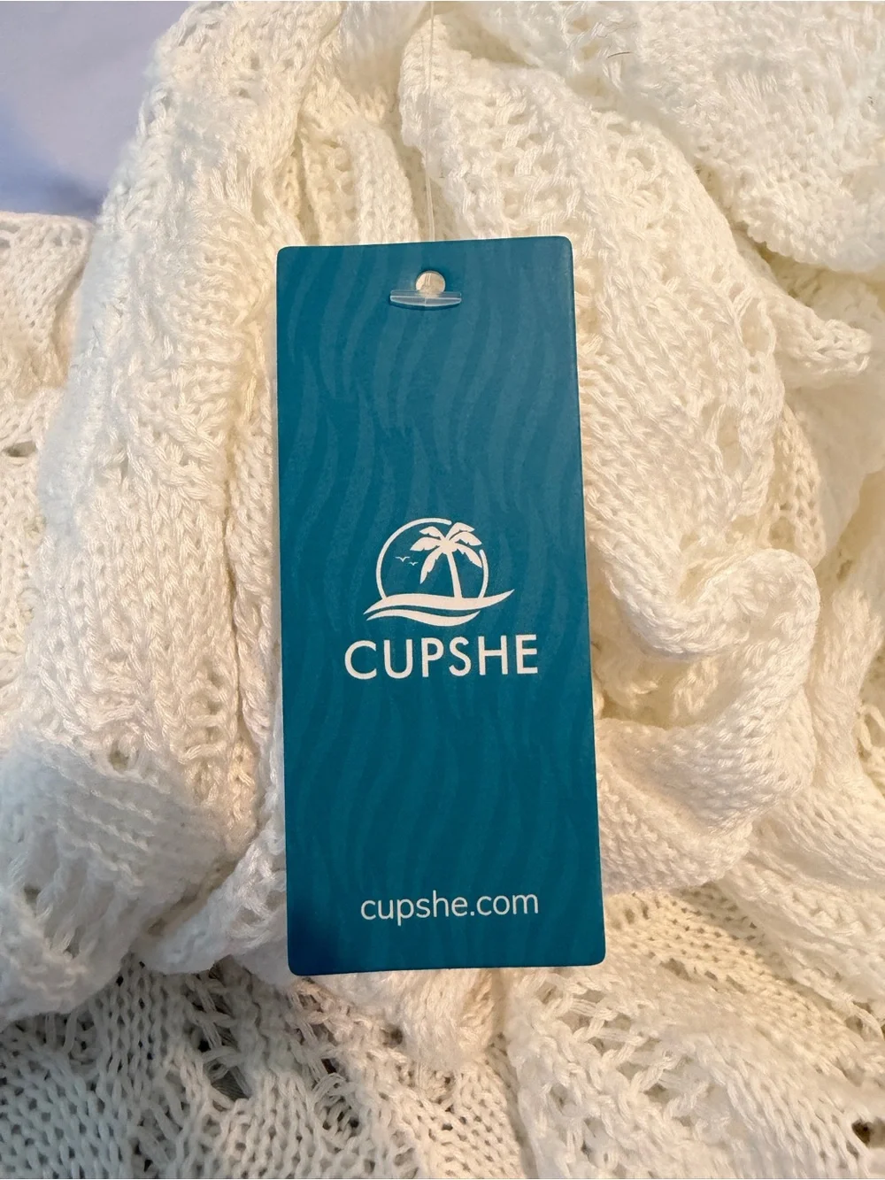 NWT CUPSHE White Crochet type wrap sweater Size Large - Picture 9 of 10